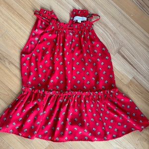 Loft red high neck tank